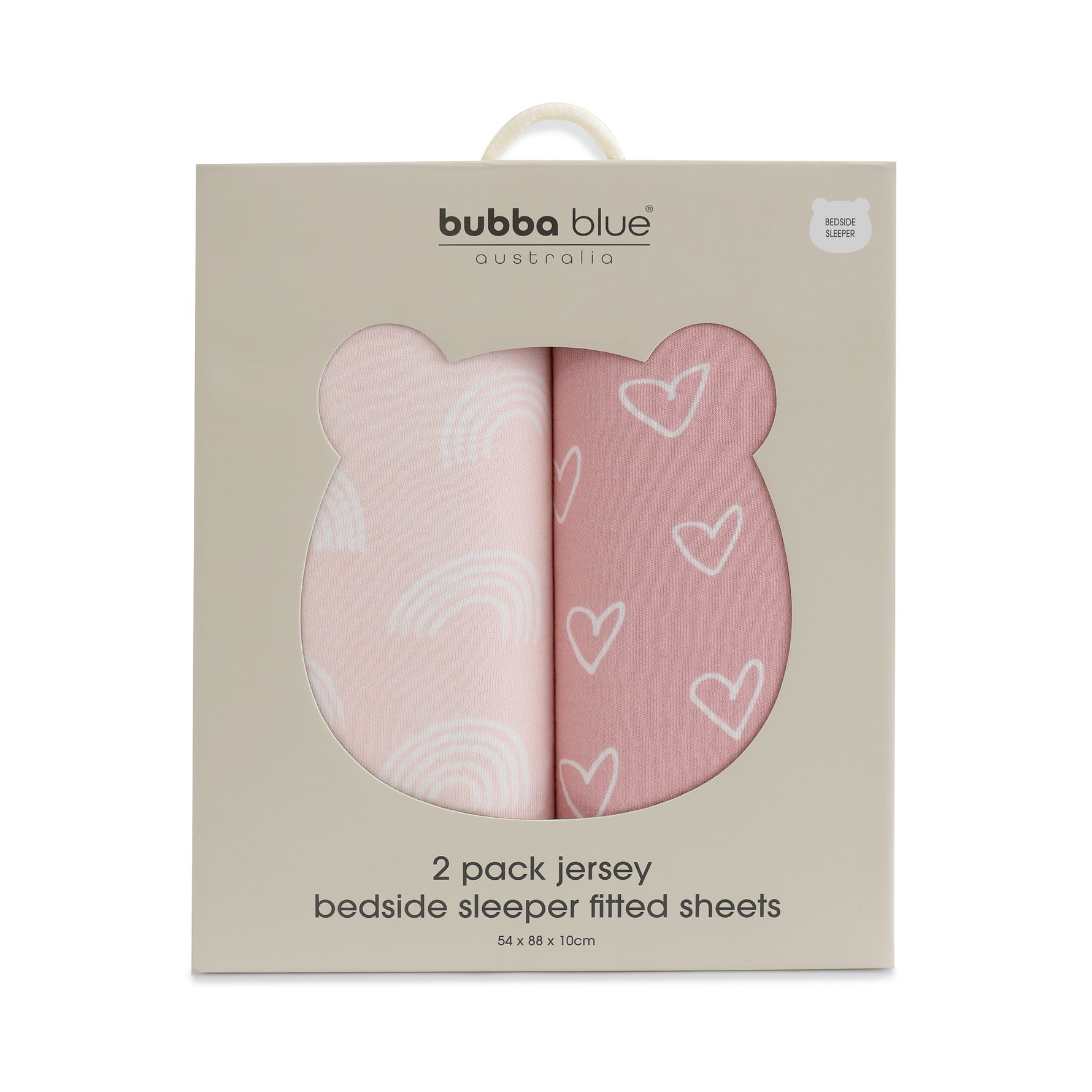 Nordic 2pk Jersey Co Sleeper/Bedside Sleeper Fitted Sheets Dusty Berry/Rose - Bubba Blue Australia