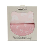 Nordic 2pk Waterproof Change Pad Covers Dusty Berry/Rose - Bubba Blue Australia