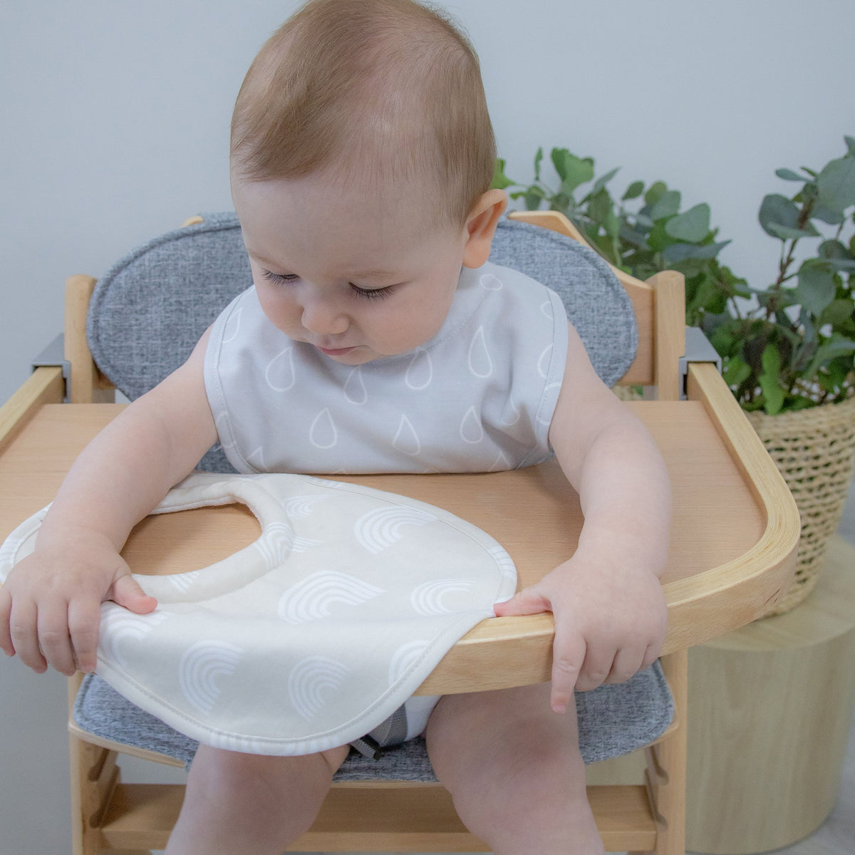 Nordic 2pk Dribble Bibs Grey/Sand - Bubba Blue Australia