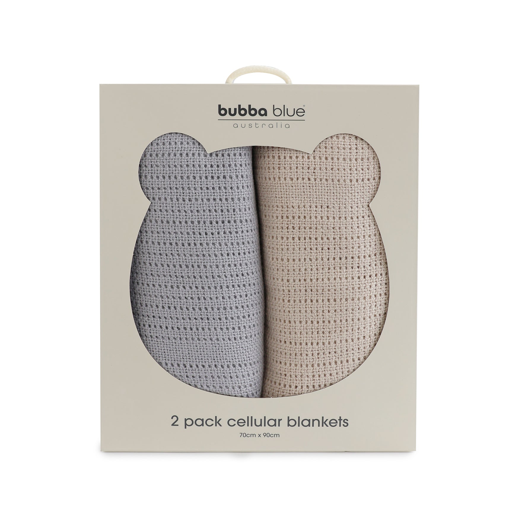 Nordic 2pk Cellular Blanket Grey/Sand - Bubba Blue Australia