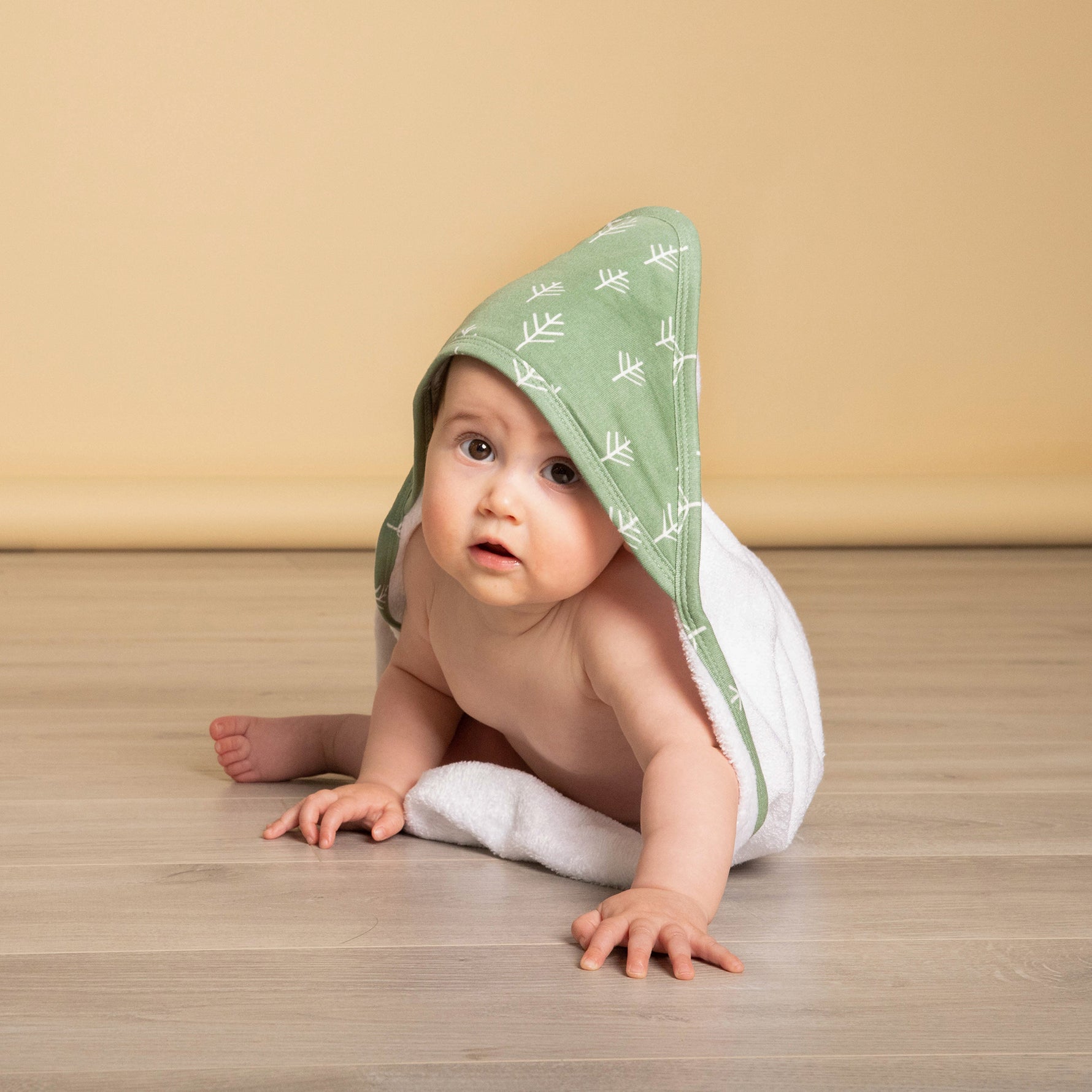 Nordic 2pk Hooded Towel Avocado/Forest - Bubba Blue Australia