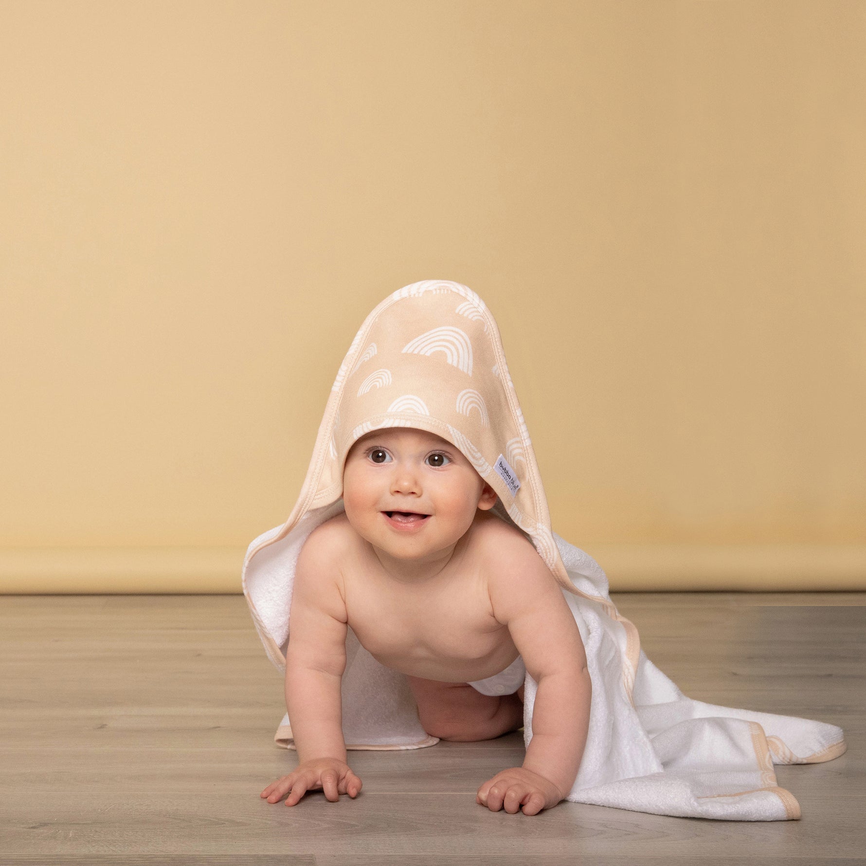 Nordic 2pk Hooded Towel Vanilla/Latte - Bubba Blue Australia
