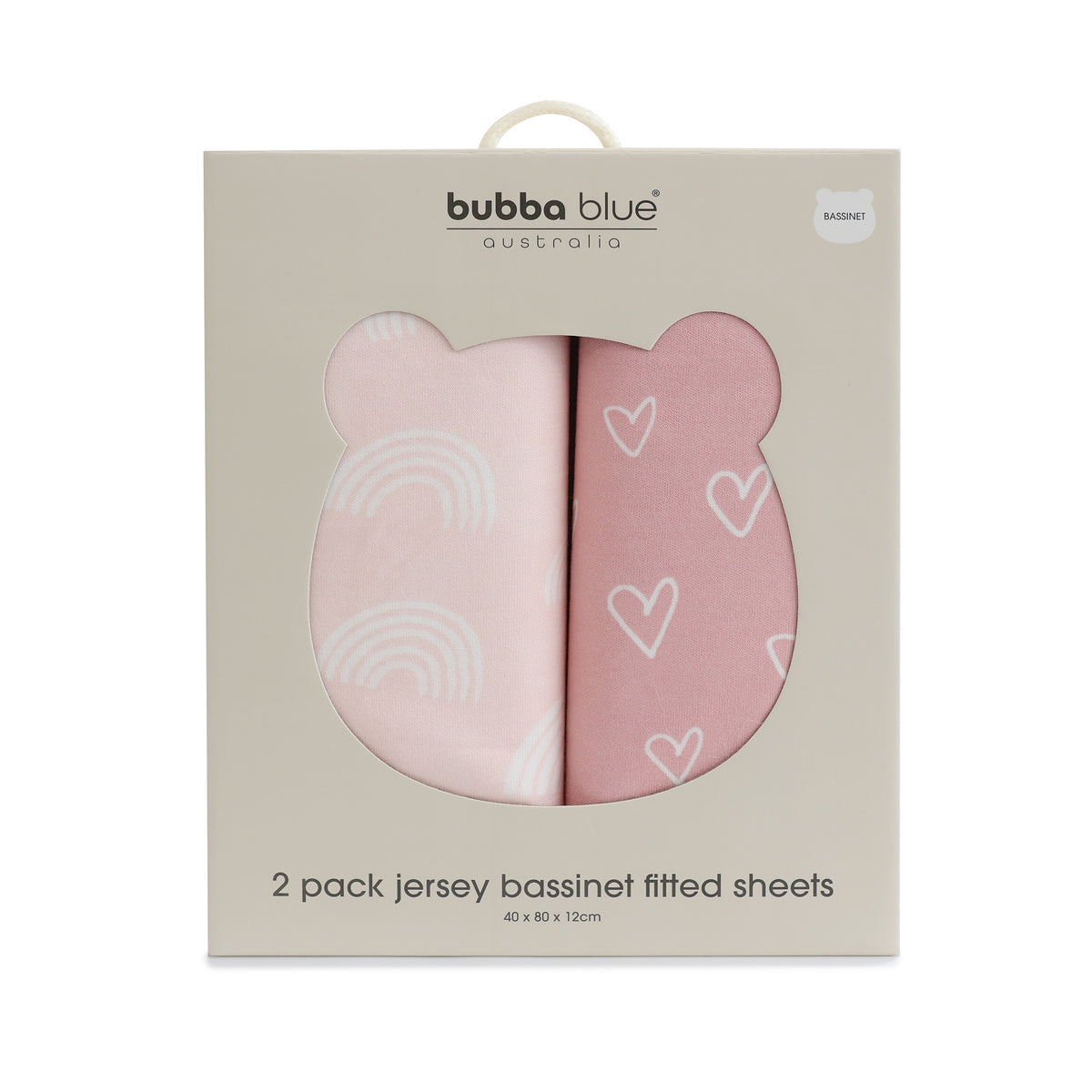 Nordic 2pk Jersey Bassinet Fitted Sheets Dusty Berry/Rose - Bubba Blue Australia