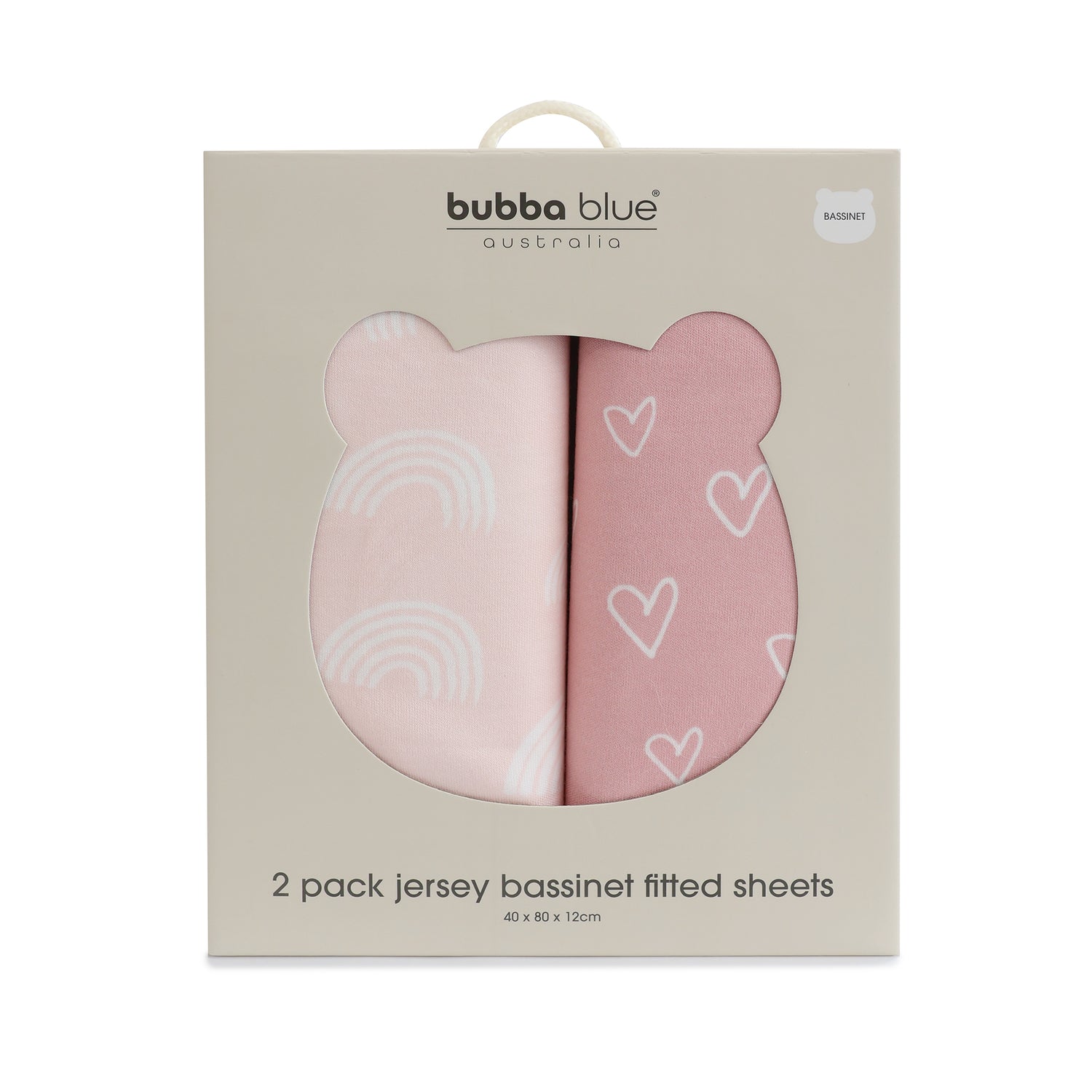 Nordic 2pk Jersey Bassinet Fitted Sheets Dusty Berry/Rose - Bubba Blue Australia