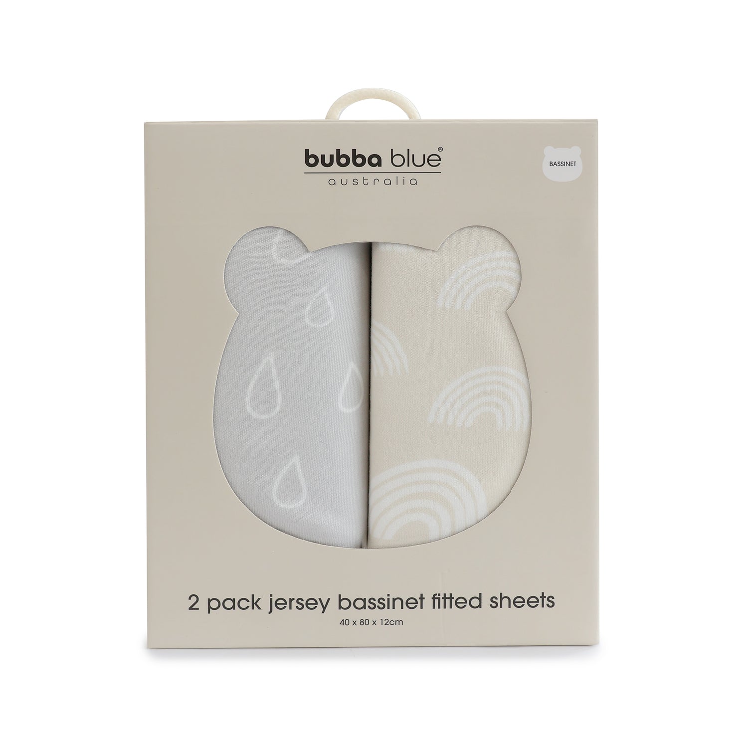 Nordic 2pk Jersey Bassinet Fitted Sheets Grey/Sand - Bubba Blue Australia