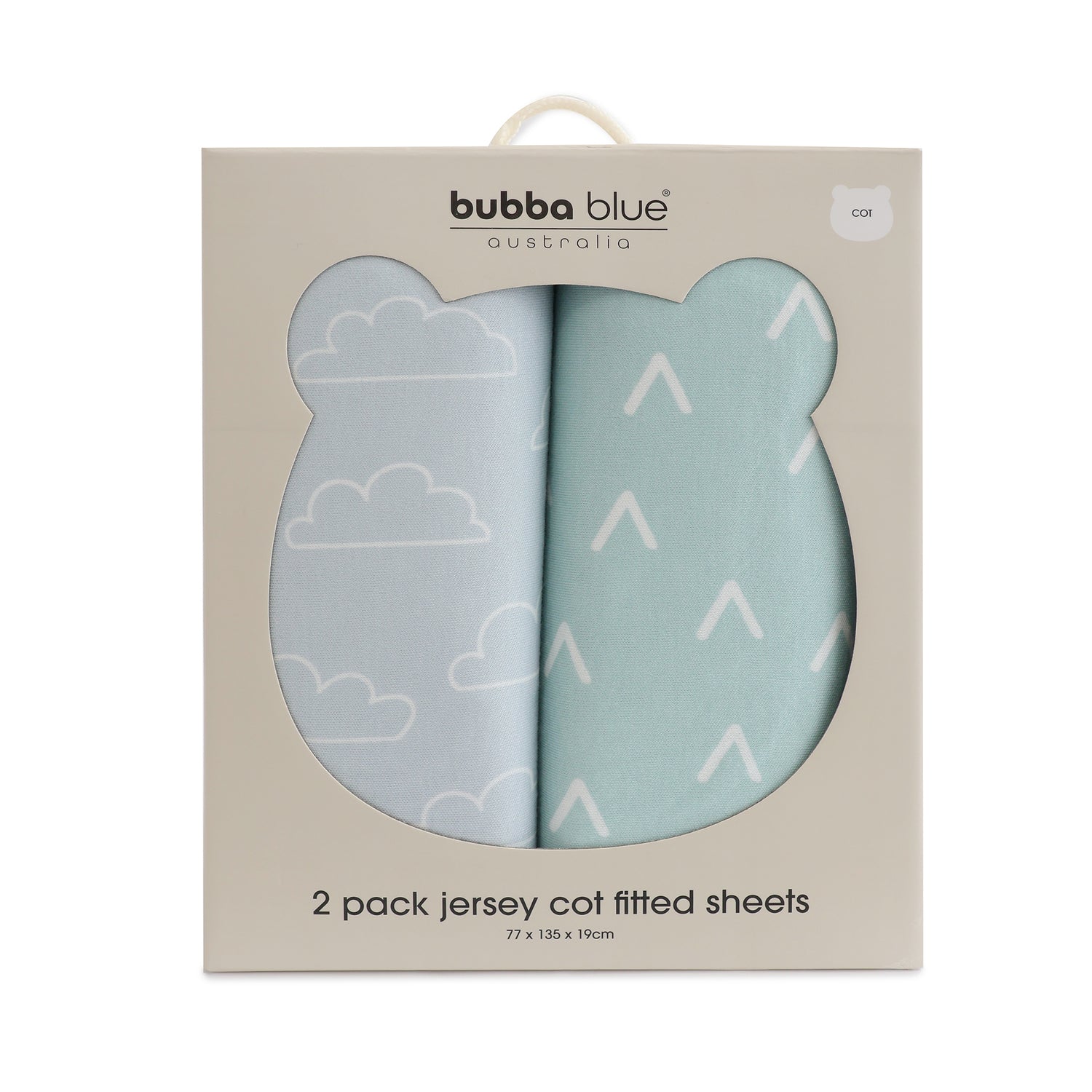 Nordic 2pk Jersey Cot Fitted Sheets Dusty Sky/Mint - Bubba Blue Australia