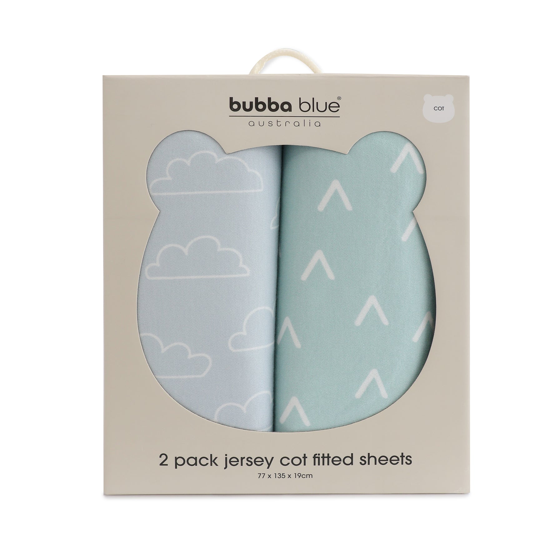 Nordic 2pk Jersey Cot Fitted Sheets Dusty Sky/Mint - Bubba Blue Australia