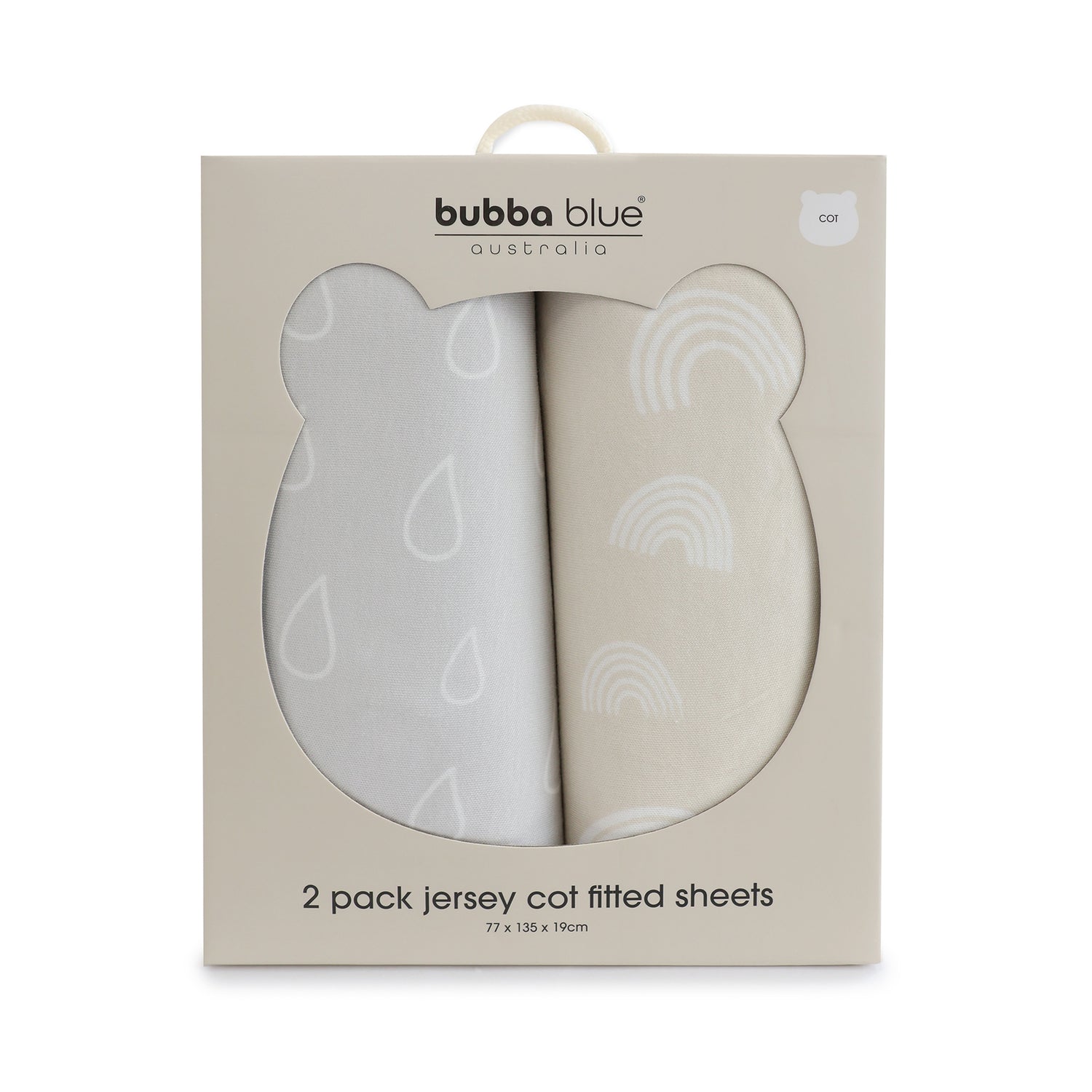 Nordic 2pk Jersey Cot Fitted Sheets Grey/Sand - Bubba Blue Australia