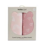 Nordic 2pk Jersey Cot Fitted Sheets Dusty Berry/Rose - Bubba Blue Australia