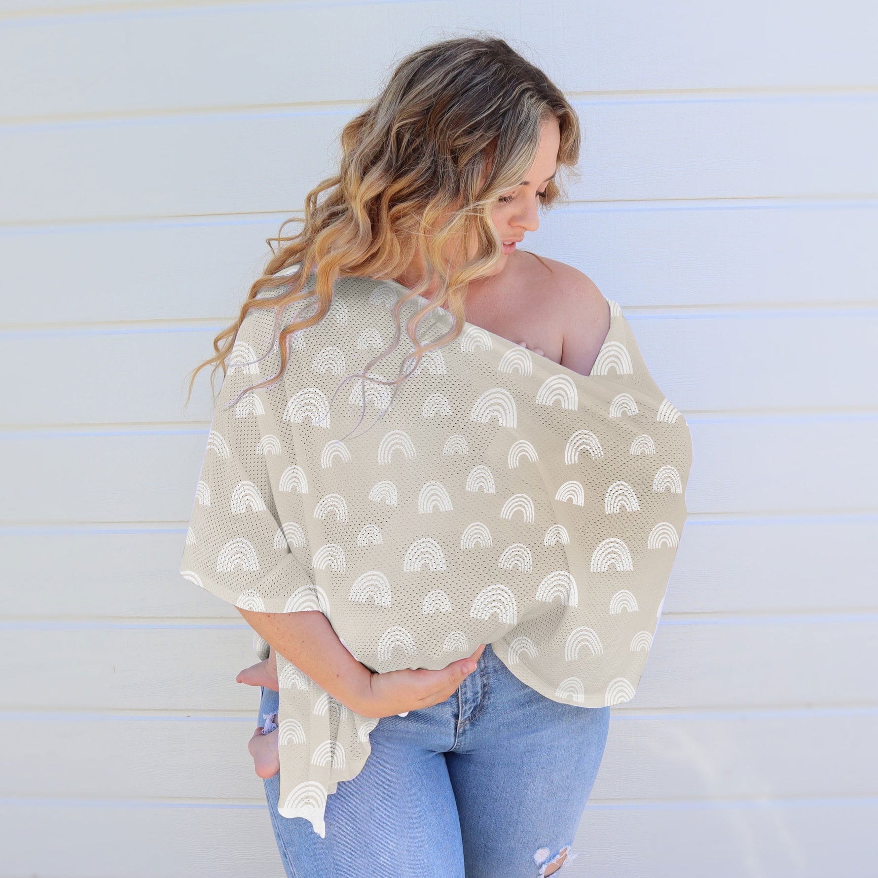 Nordic 2pk AIR+ Mesh Nursing Scarf Grey/Sand - Bubba Blue Australia