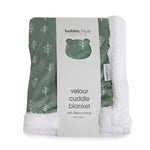 Nordic Velour Cuddle Blanket with Fleece Lining - Avocado/Forest - Bubba Blue Australia