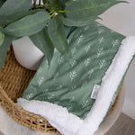 Nordic Velour Cuddle Blanket with Fleece Lining - Avocado/Forest - Bubba Blue Australia