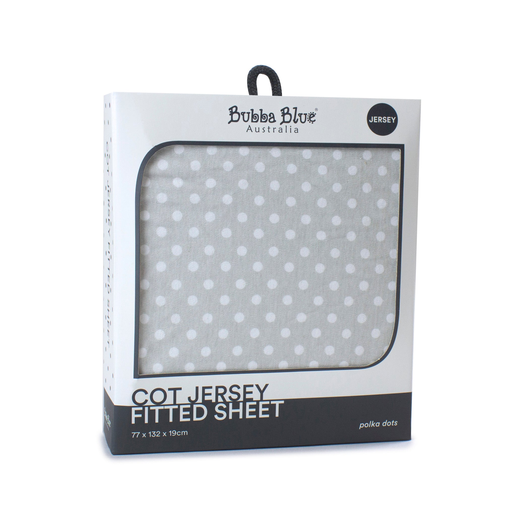 Grey Polka Dots Cot Jersey Fitted Sheet - Bubba Blue Australia