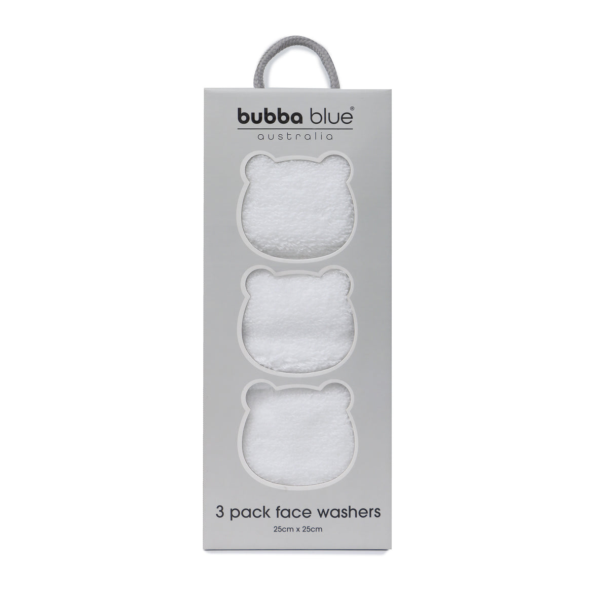 Terrazzo 3pk Baby Face Washers - White - Bubba Blue Australia