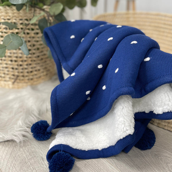Confetti Cot Knit Blanket - Navy