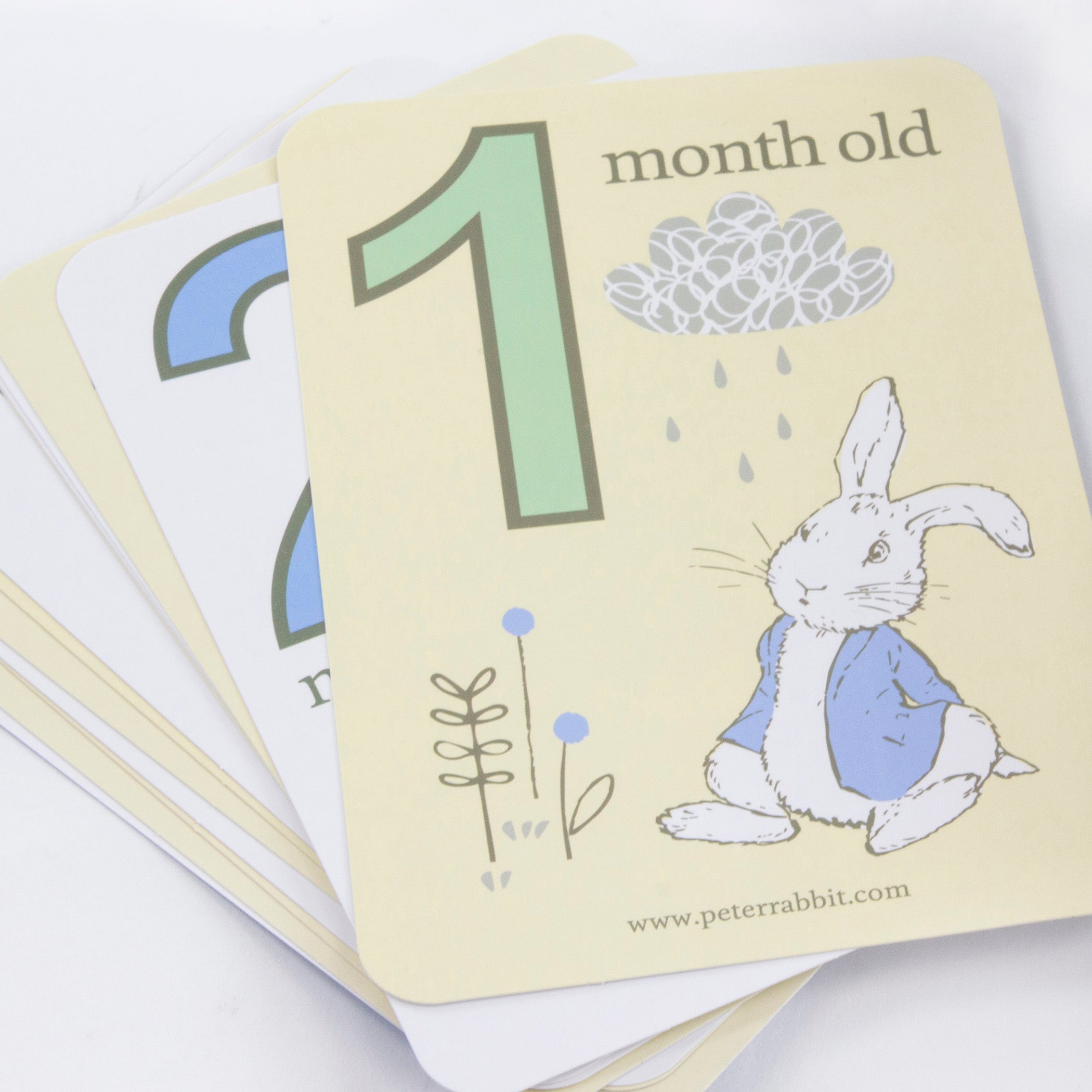 Peter Rabbit 'CLOUD' 2pk Muslin Swaddles & Milestone Cards Set