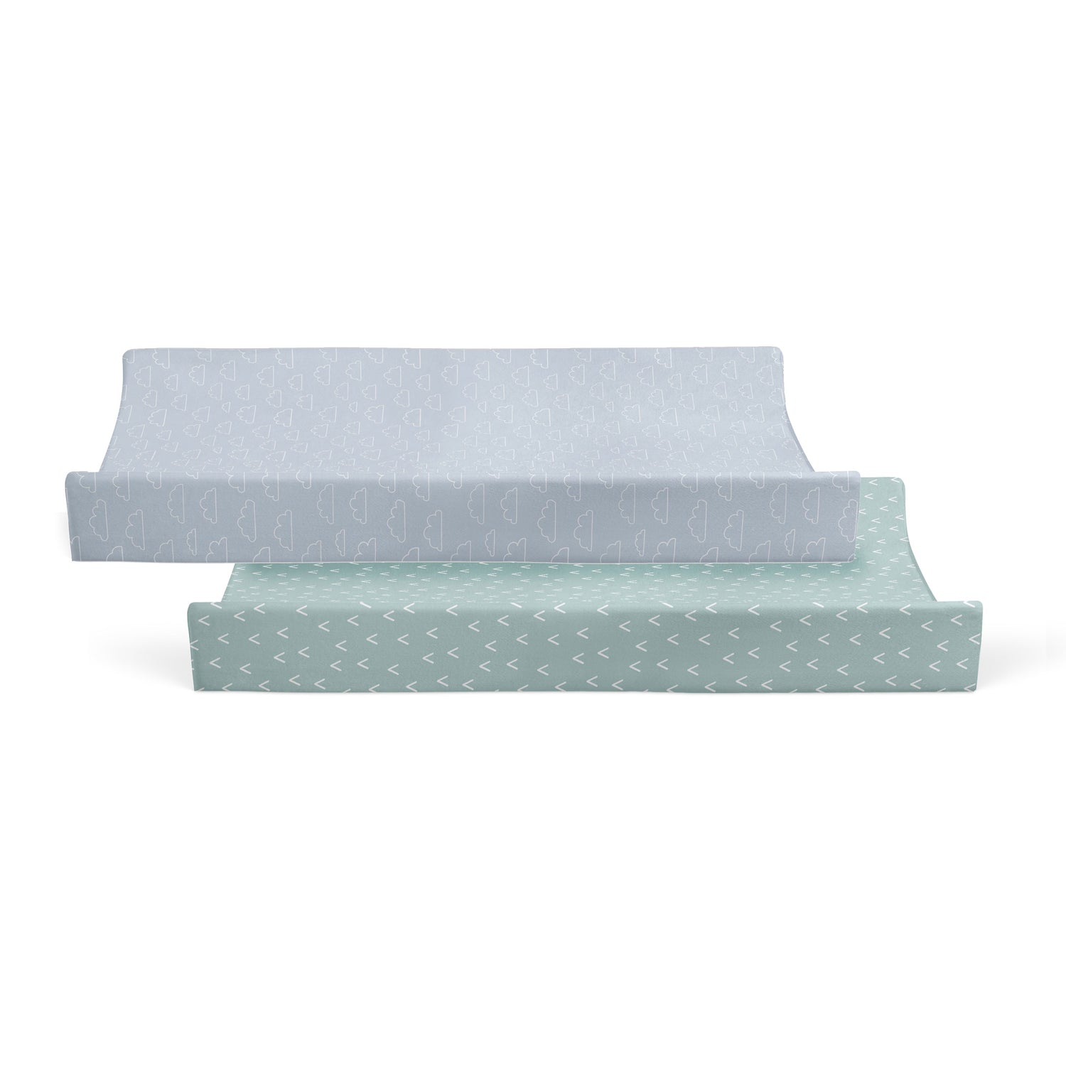 Nordic 2pk Waterproof Change Pad Covers Dusty Sky/Mint - Bubba Blue Australia