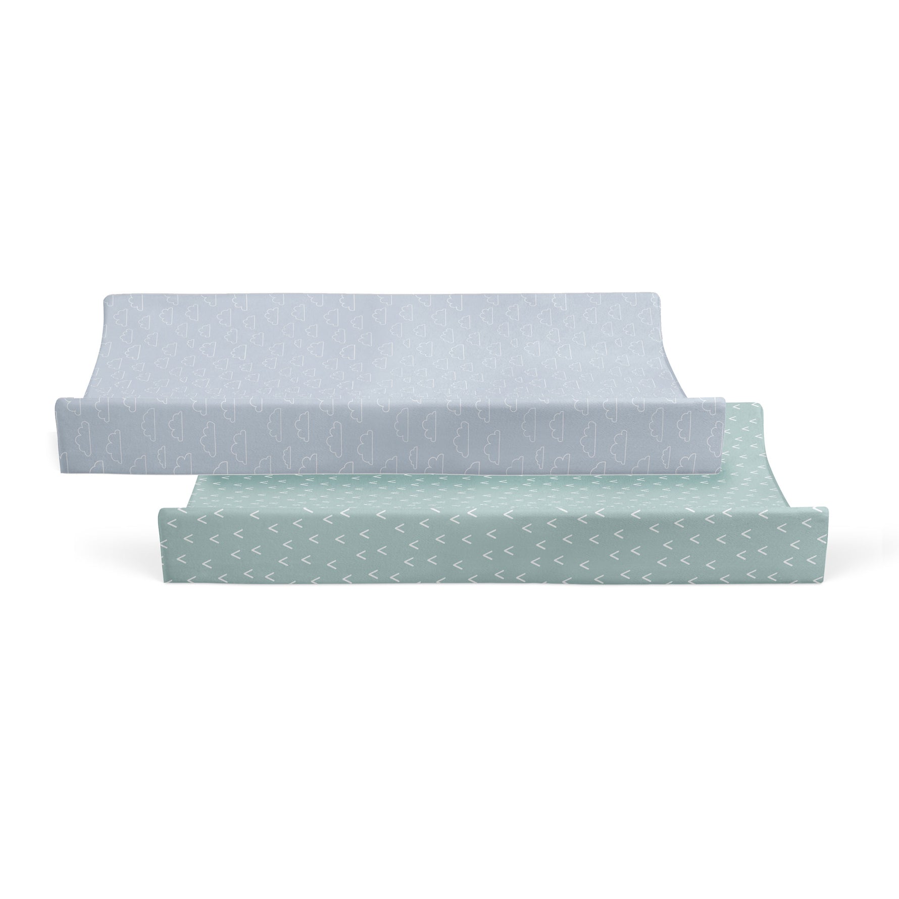 Nordic 2pk Waterproof Change Pad Covers Dusty Sky/Mint - Bubba Blue Australia