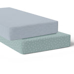 Nordic 2pk Jersey Cot Fitted Sheets Dusty Sky/Mint - Bubba Blue Australia