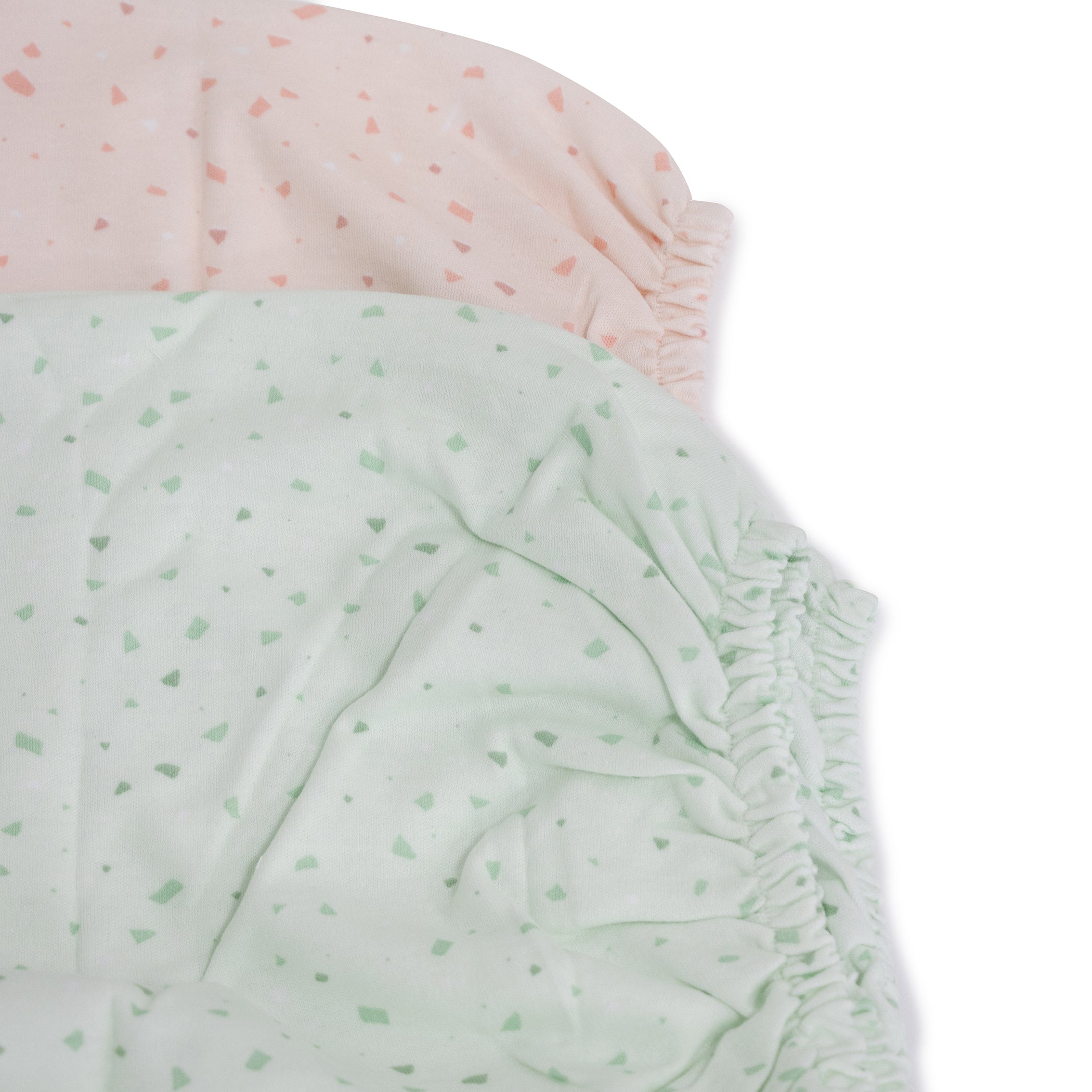 Terrazzo 2pk Bassinet/Cradle Fitted Sheet Rose/Mint