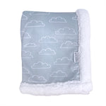 Nordic Velour Cuddle Blanket with Fleece Lining - Blue Cloud - Bubba Blue Australia