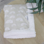 Nordic Velour Cuddle Blanket with Fleece Lining - Sand Rainbow - Bubba Blue Australia
