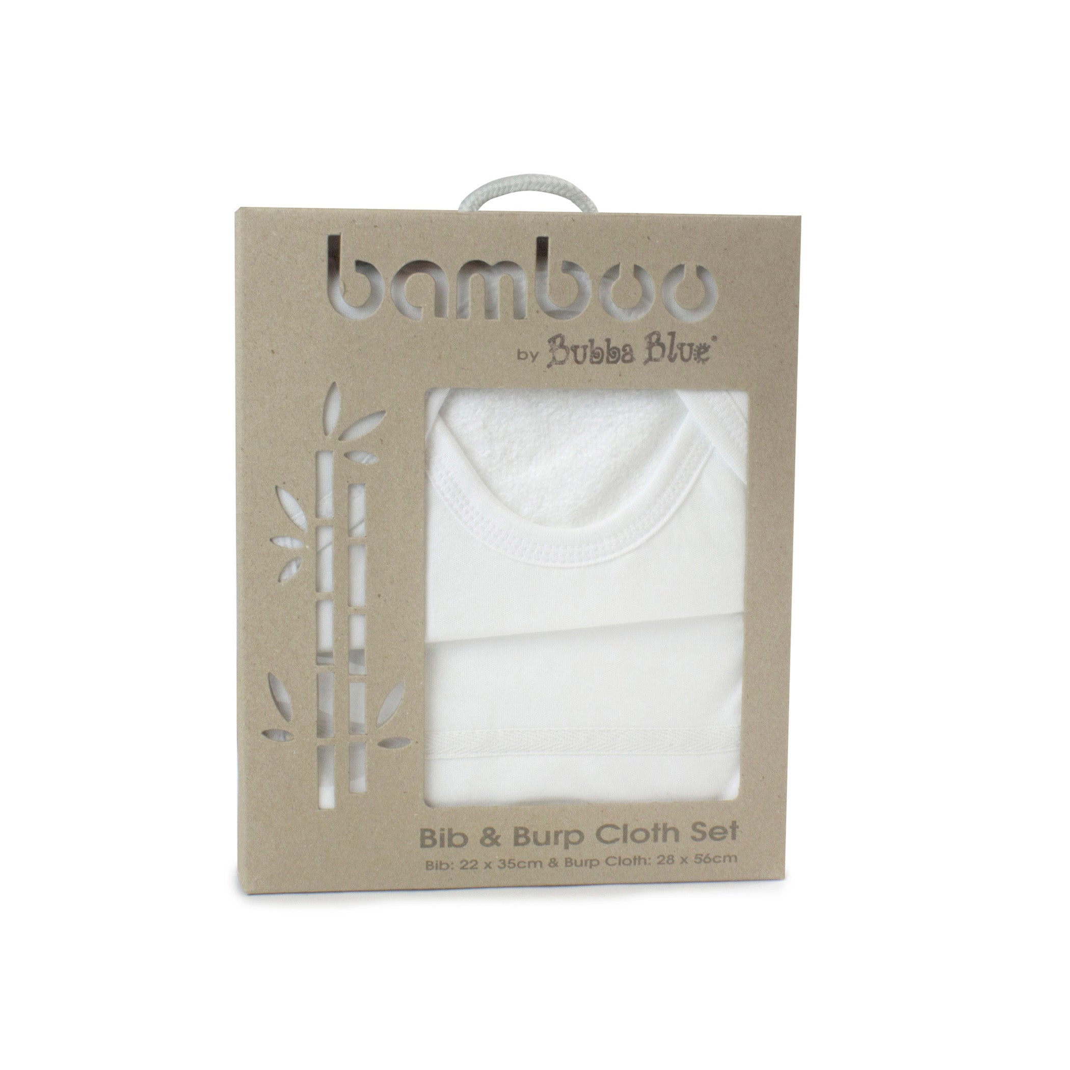 Bamboo White Bib & Burp Cloth Set - Bubba Blue Australia