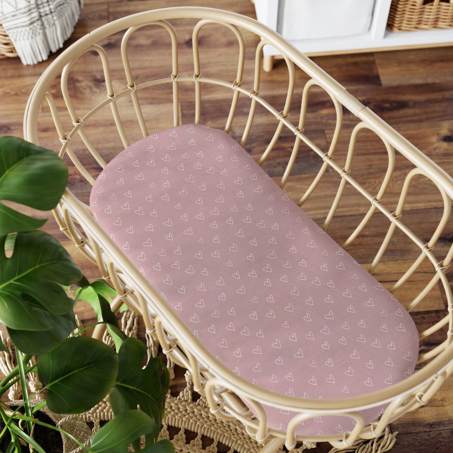 Nordic 2pk Jersey Bassinet Fitted Sheets Dusty Berry/Rose - Bubba Blue Australia