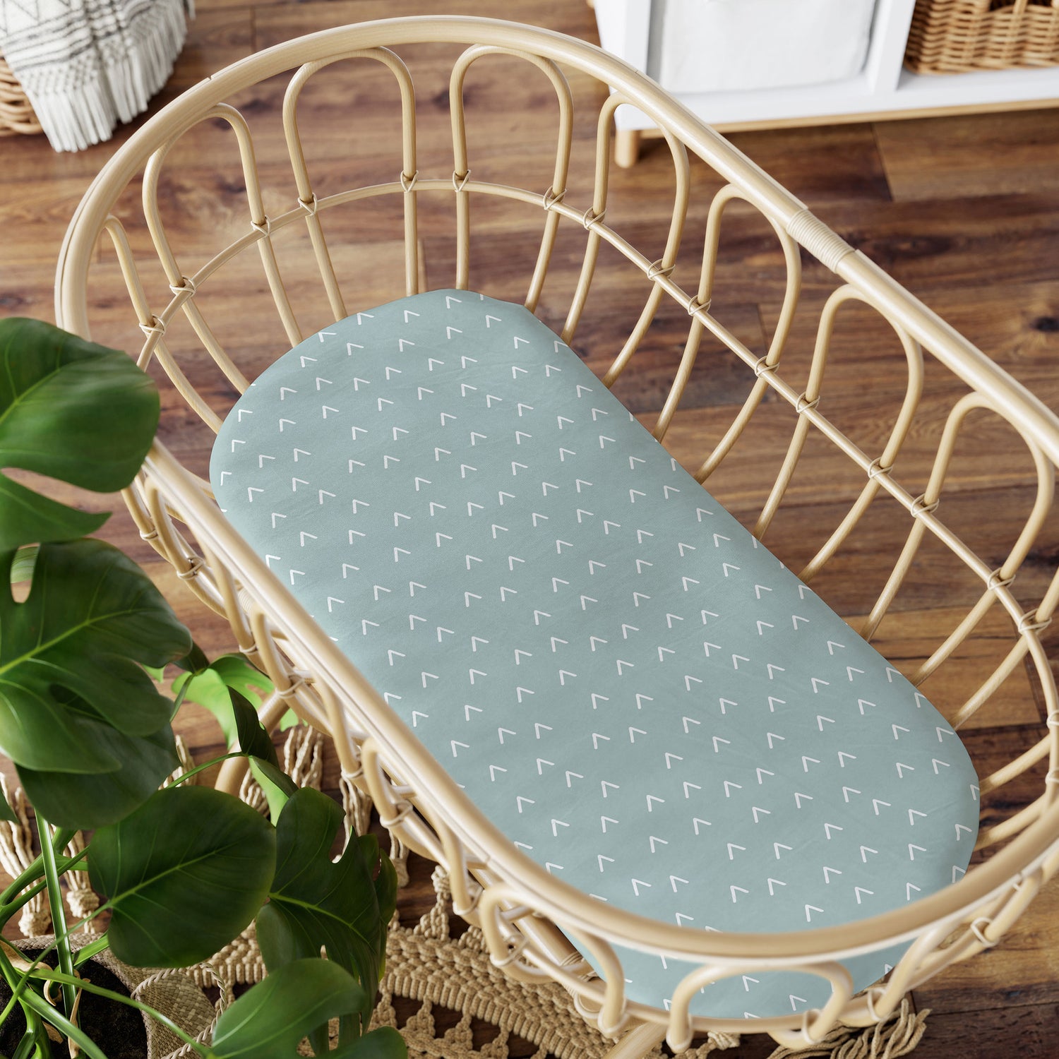 Nordic 2pk Jersey Bassinet Fitted Sheets Dusty Blue/Mint - Bubba Blue Australia
