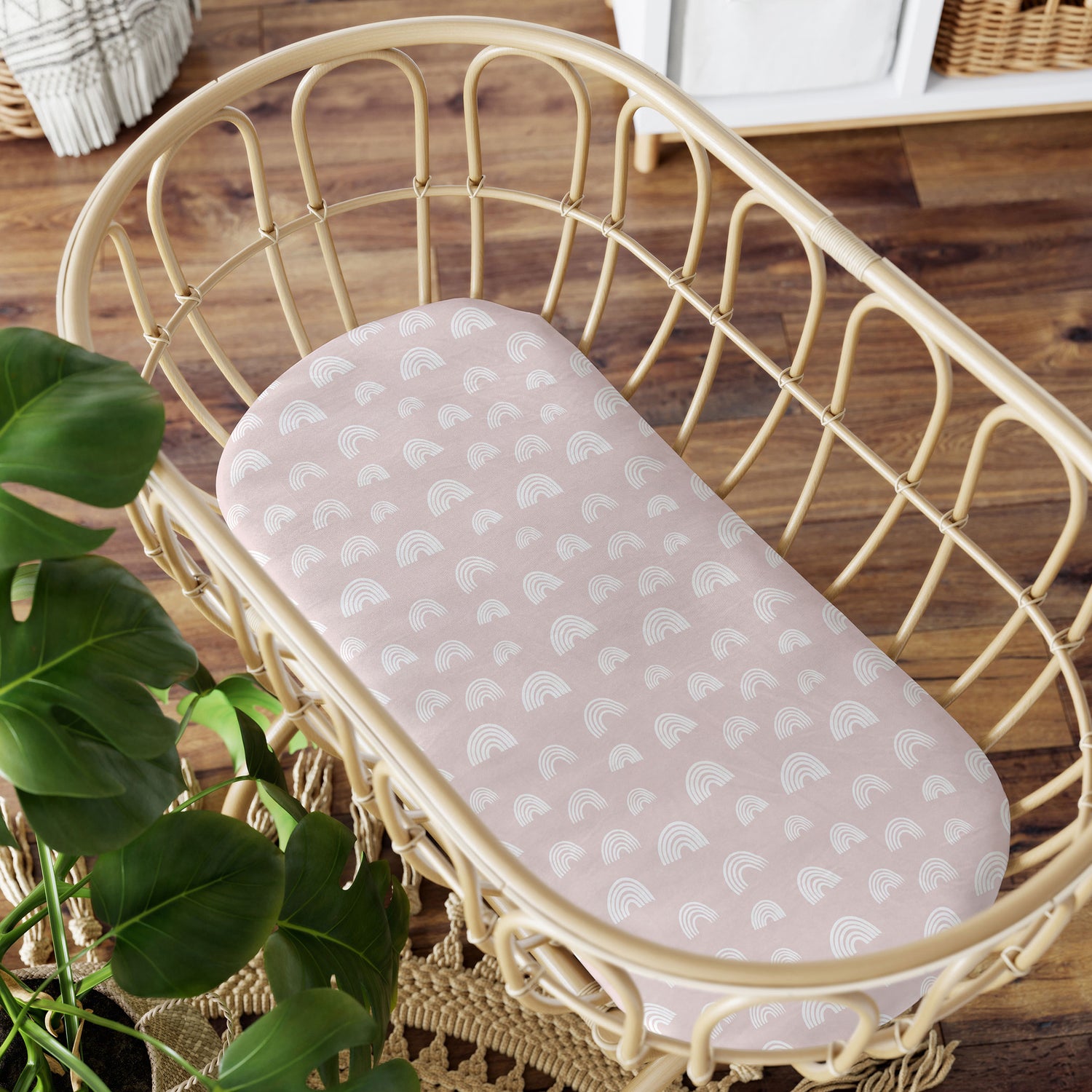 Nordic 2pk Jersey Bassinet Fitted Sheets Dusty Berry/Rose - Bubba Blue Australia