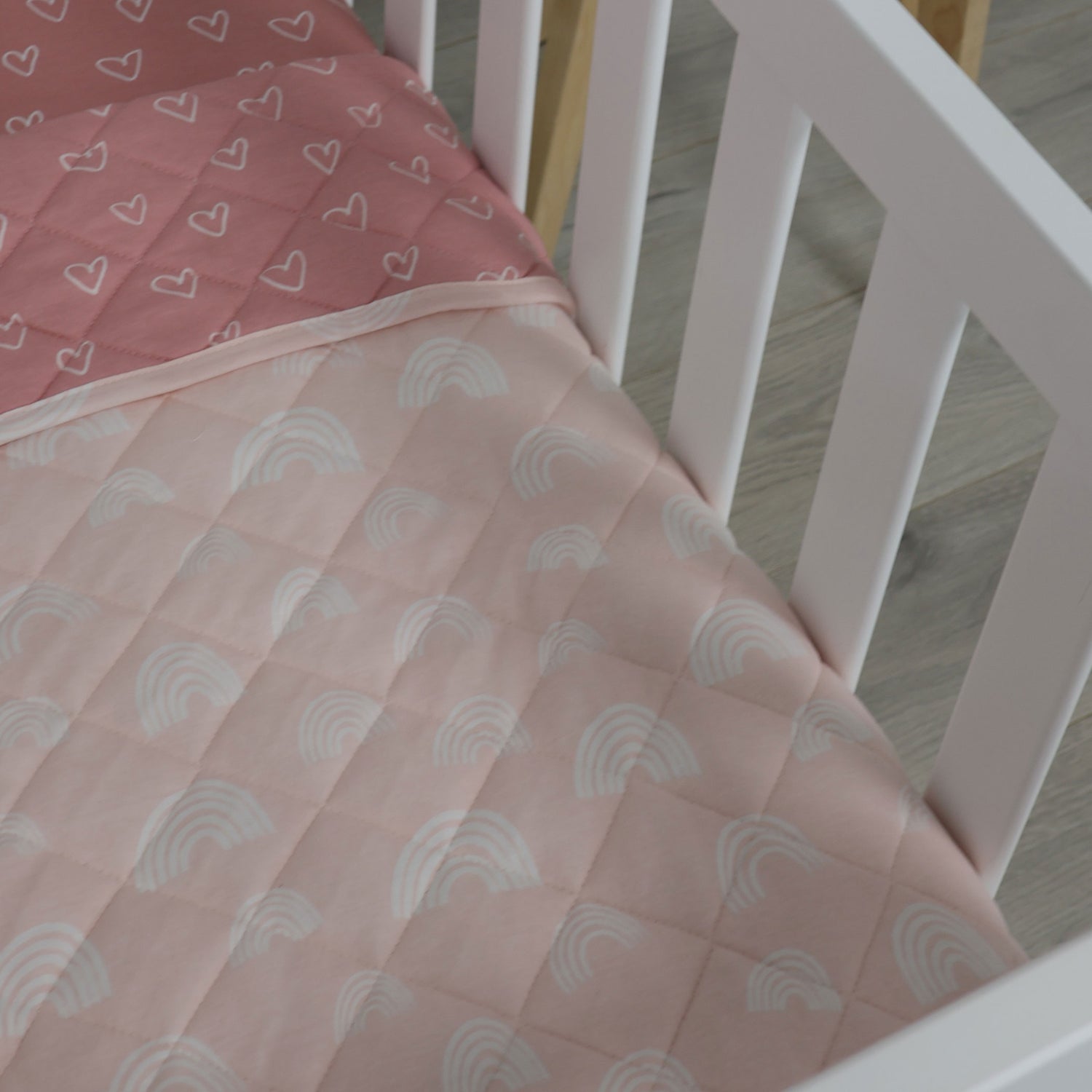 Nordic Reversible Cot Quilt - Dusty Berry/Rose - Bubba Blue Australia