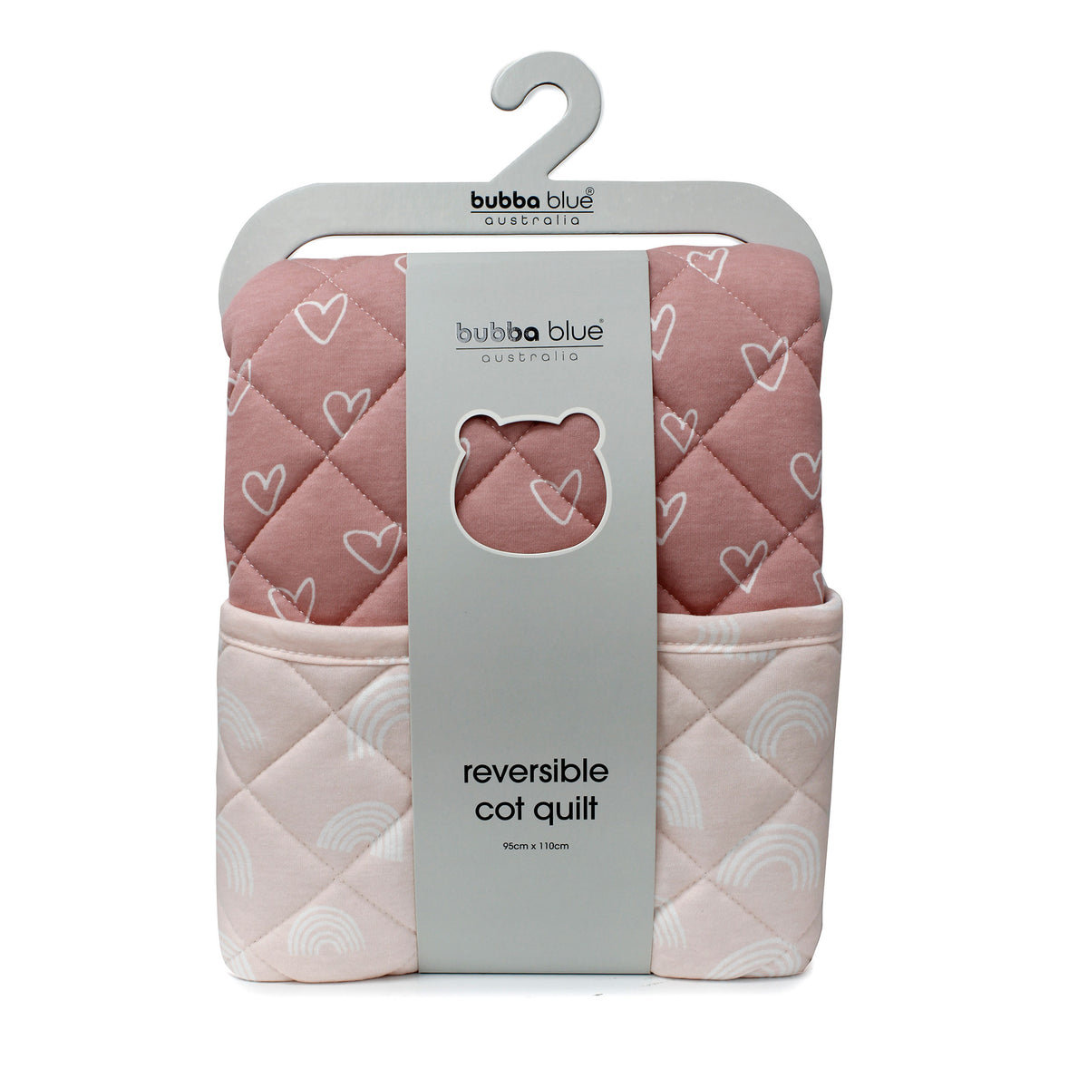 Nordic Reversible Cot Quilt - Dusty Berry/Rose - Bubba Blue Australia