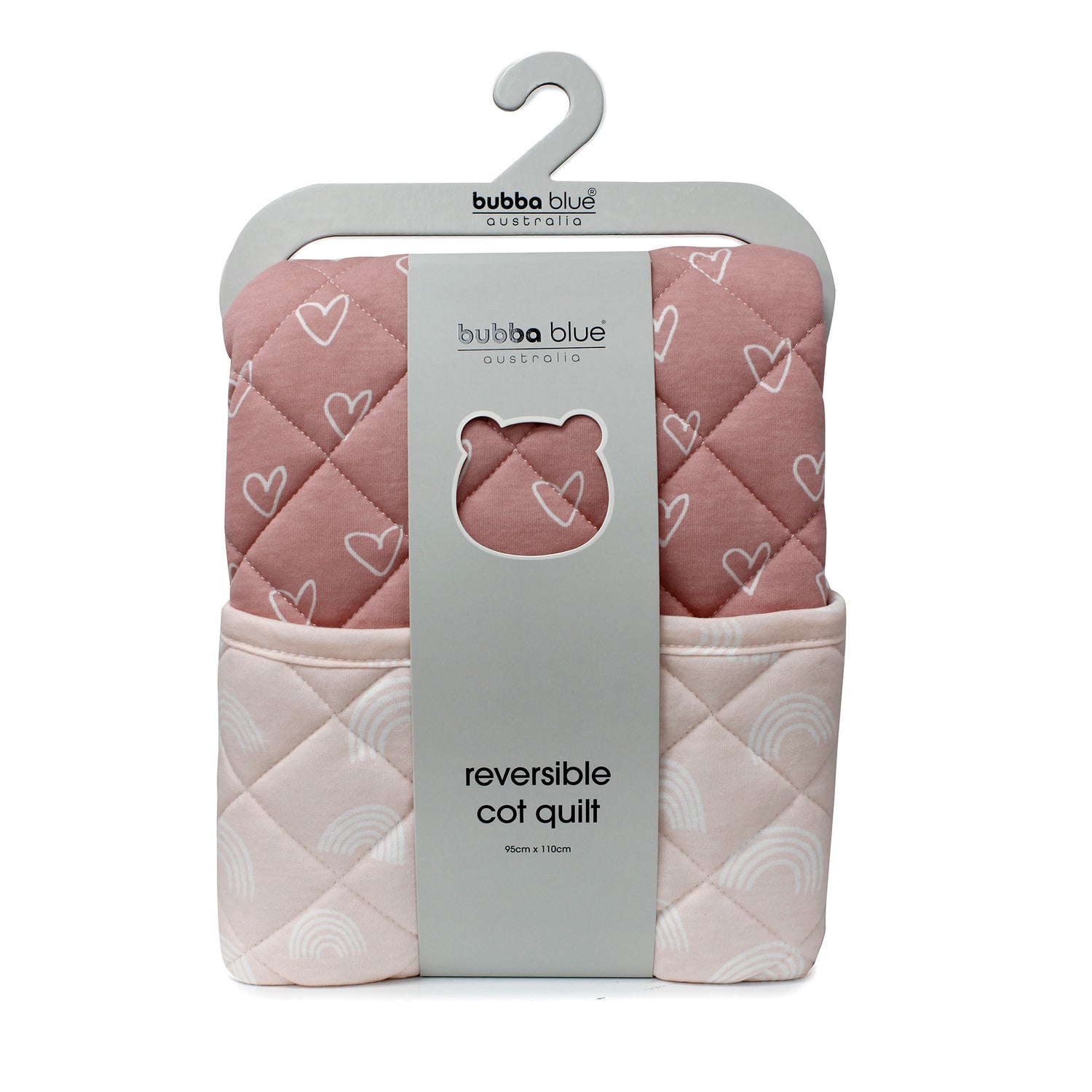 Nordic Reversible Cot Quilt - Dusty Berry/Rose - Bubba Blue Australia
