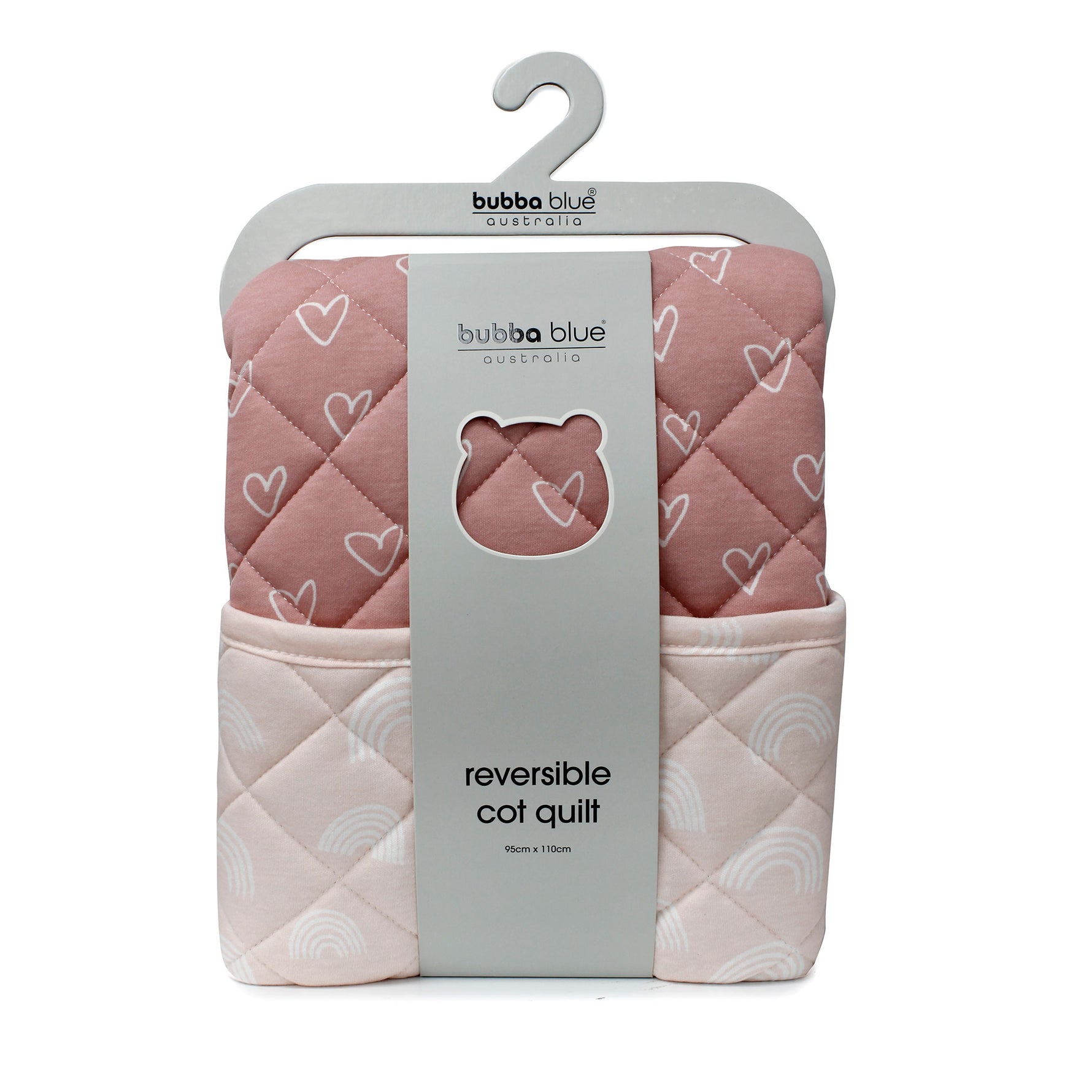 Nordic Reversible Cot Quilt - Dusty Berry/Rose - Bubba Blue Australia