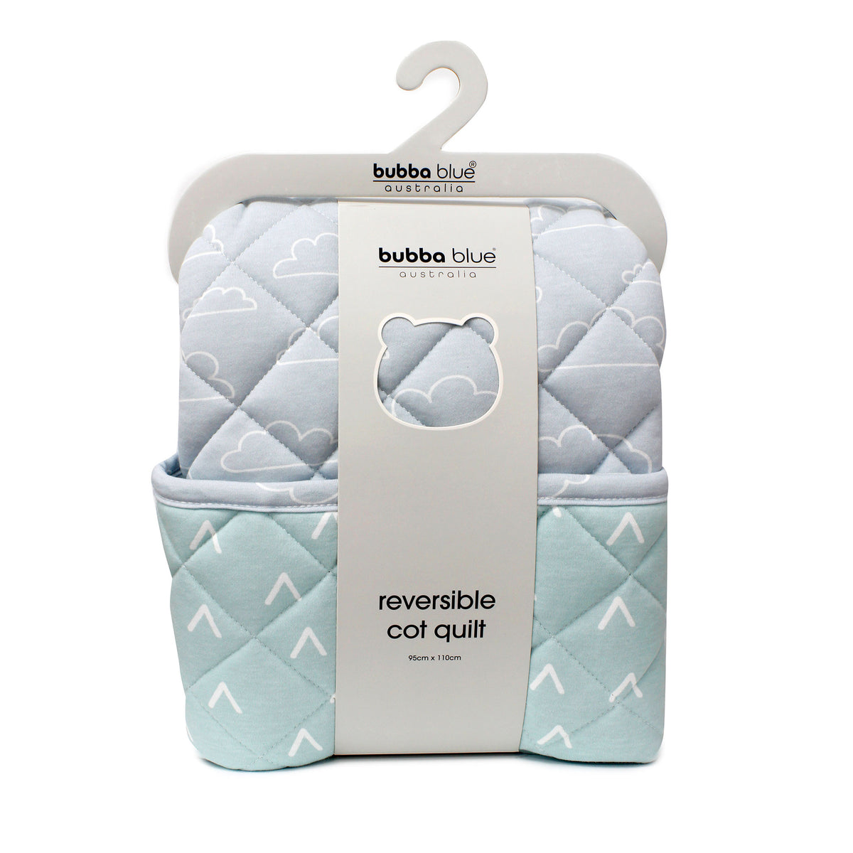 Nordic Reversible Cot Quilt - Dusty Sky/Mint - Bubba Blue Australia