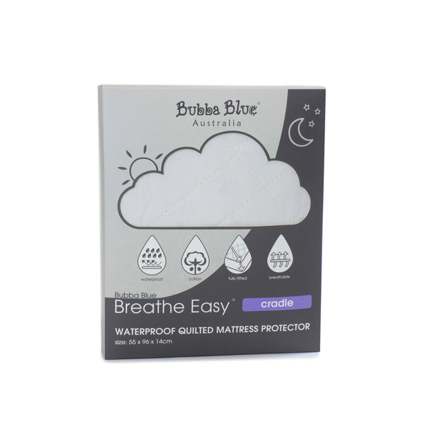 Breathe Easy® Cradle Waterproof Quilted Mattress Protector - Bubba Blue Australia
