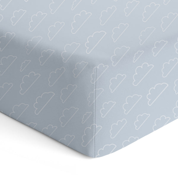 Nordic 2pk Jersey Cot Fitted Sheets Dusty Sky/Mint