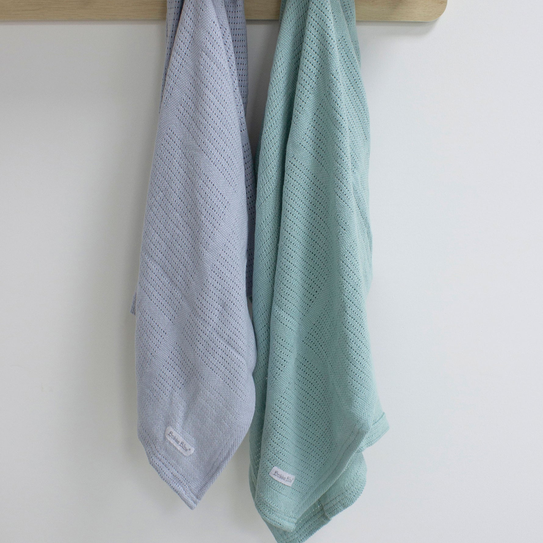 Nordic 2pk Cellular Blanket Dusty Sky/Mint - Bubba Blue Australia