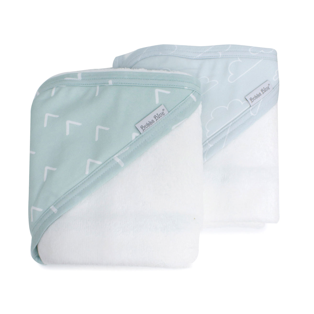 Nordic 2pk Hooded Towel Dusty Sky/Mint - Bubba Blue Australia
