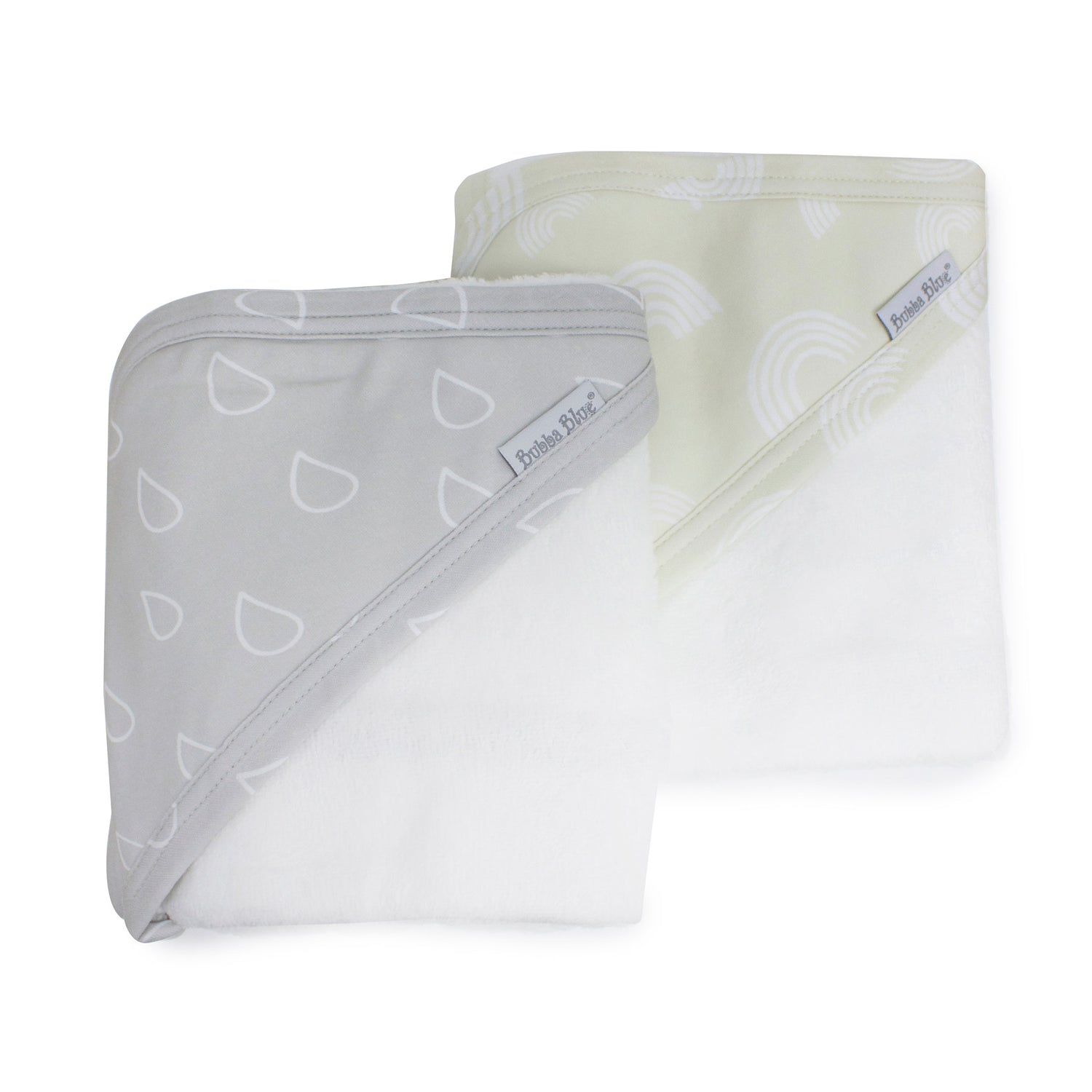Nordic 2pk Hooded Towels Grey/Sand - Bubba Blue Australia