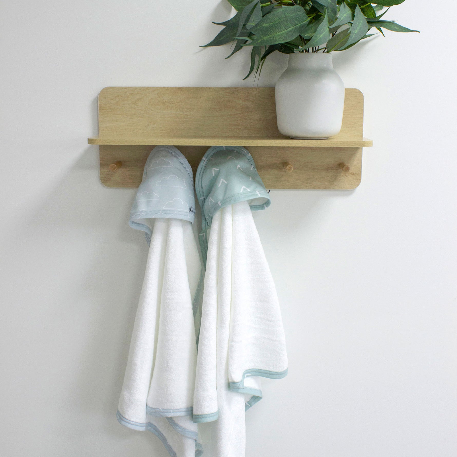 Nordic 2pk Hooded Towel Dusty Sky/Mint - Bubba Blue Australia