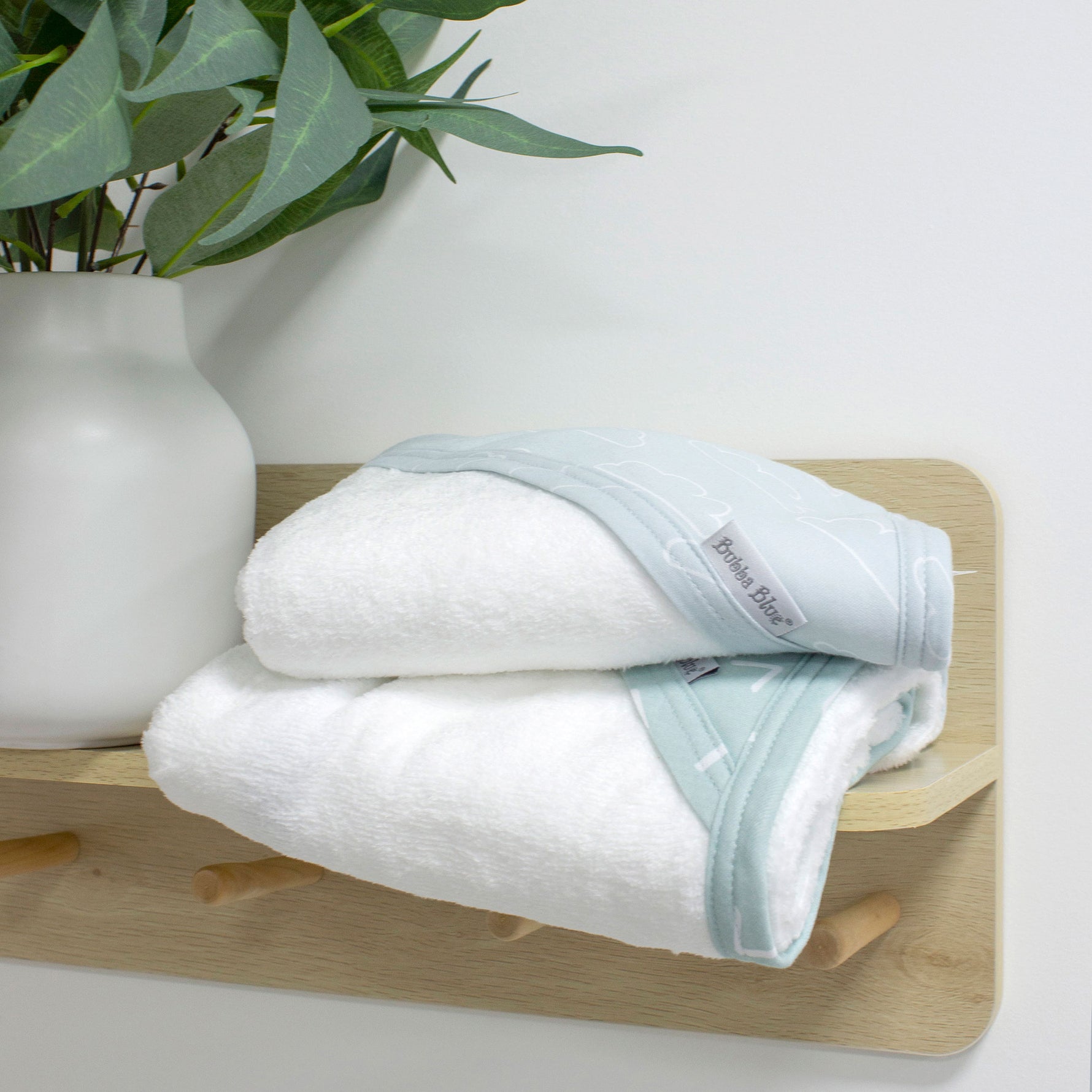 Nordic 2pk Hooded Towel Dusty Sky/Mint - Bubba Blue Australia