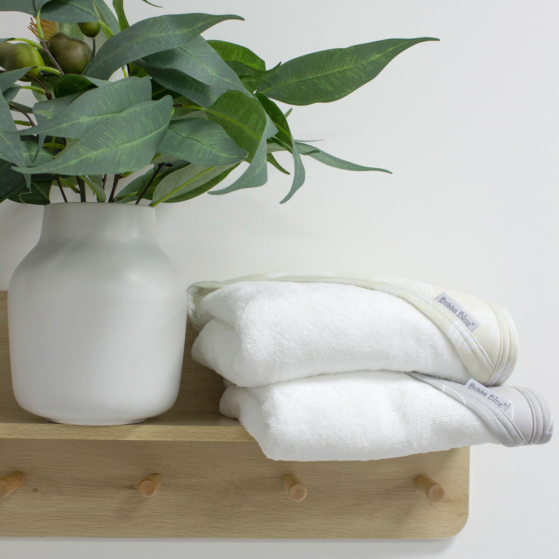 Nordic 2pk Hooded Towels Grey/Sand - Bubba Blue Australia