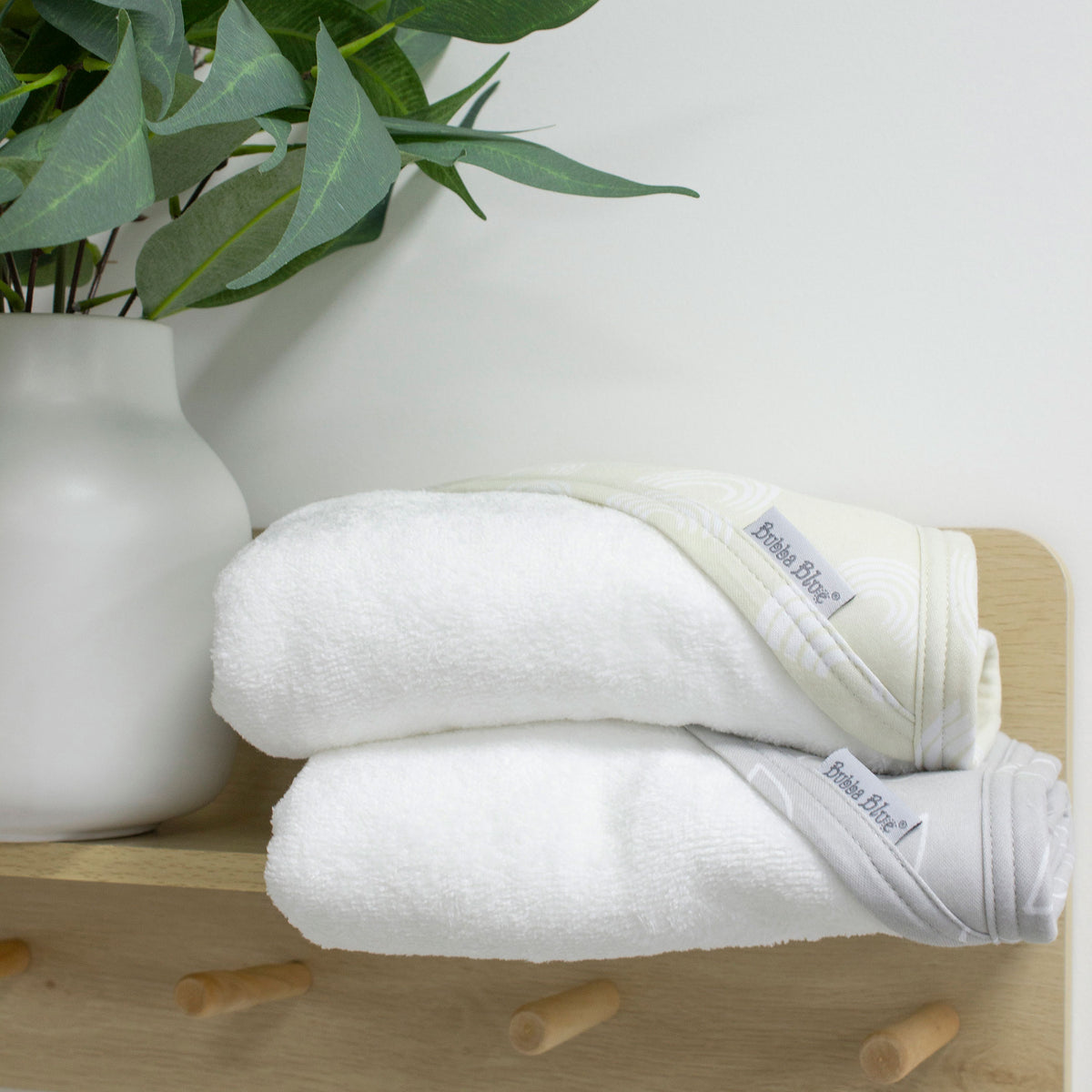 Nordic 2pk Hooded Towels Grey/Sand - Bubba Blue Australia