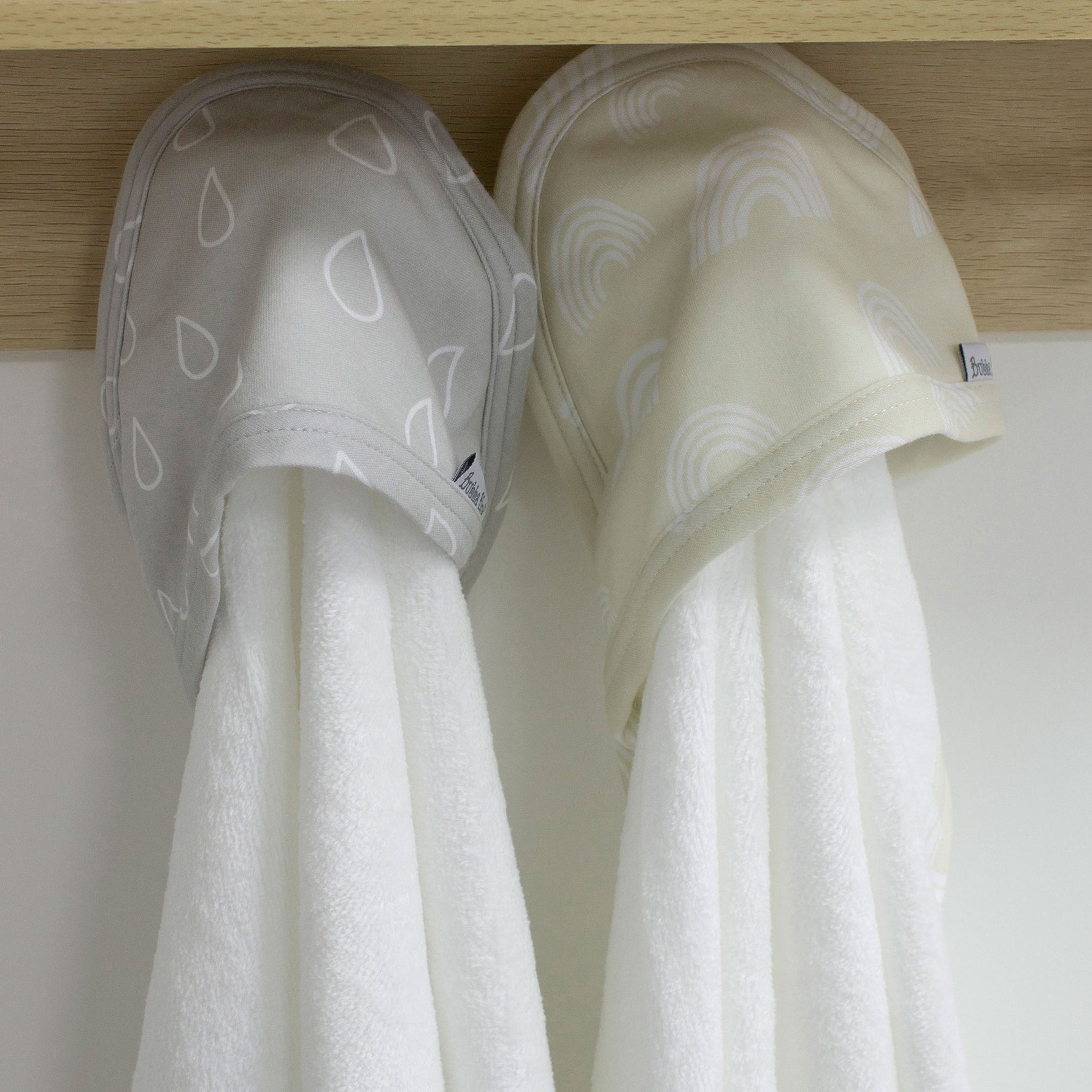 Nordic 2pk Hooded Towels Grey/Sand - Bubba Blue Australia