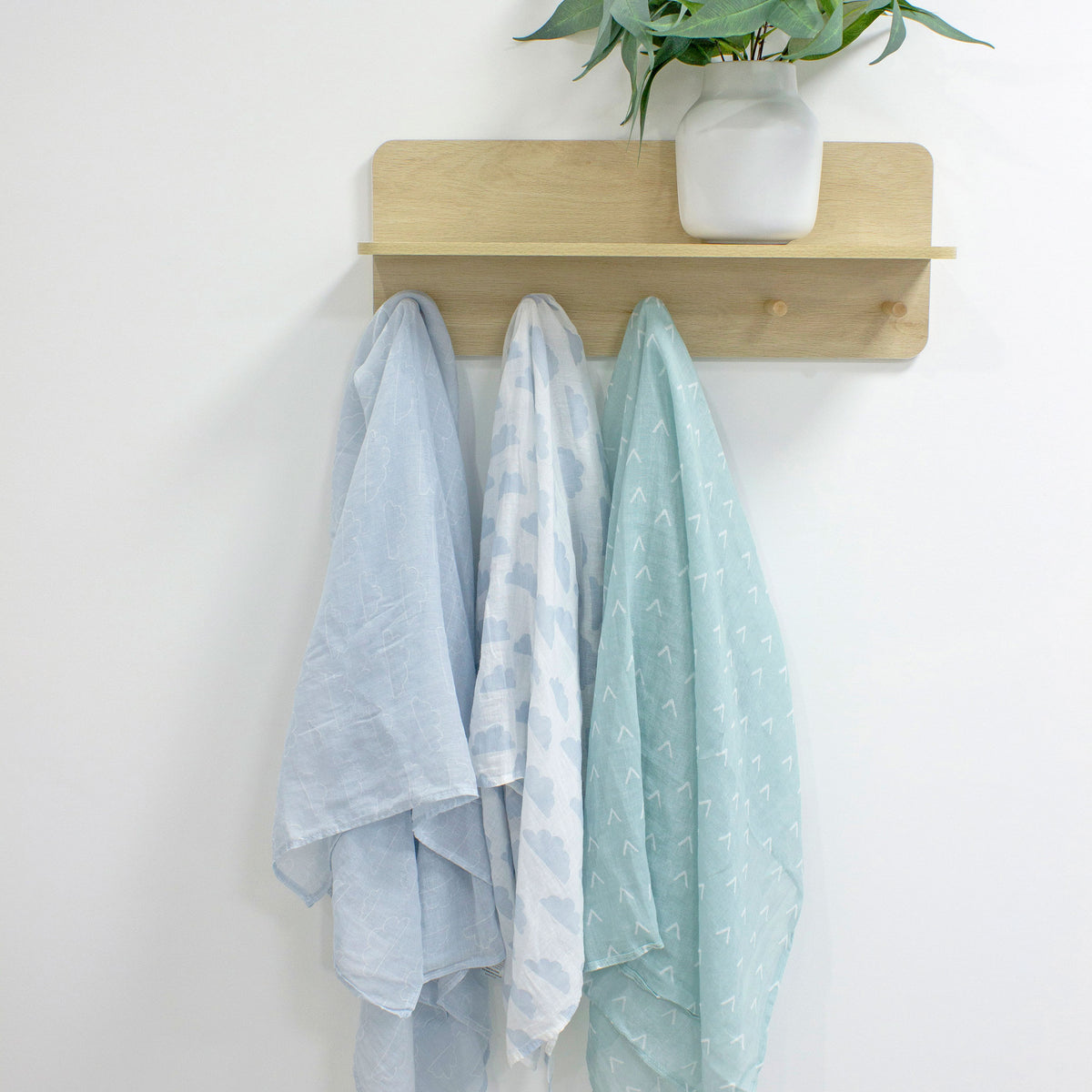 Nordic 3pk Muslin Wraps Dusty Sky/Mint - Bubba Blue Australia