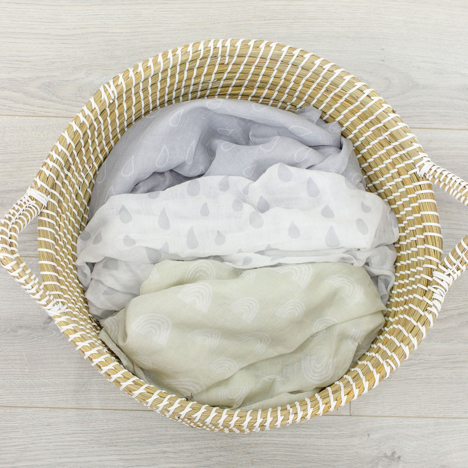 Nordic 3pk Muslin Wraps Grey/Sand - Bubba Blue Australia