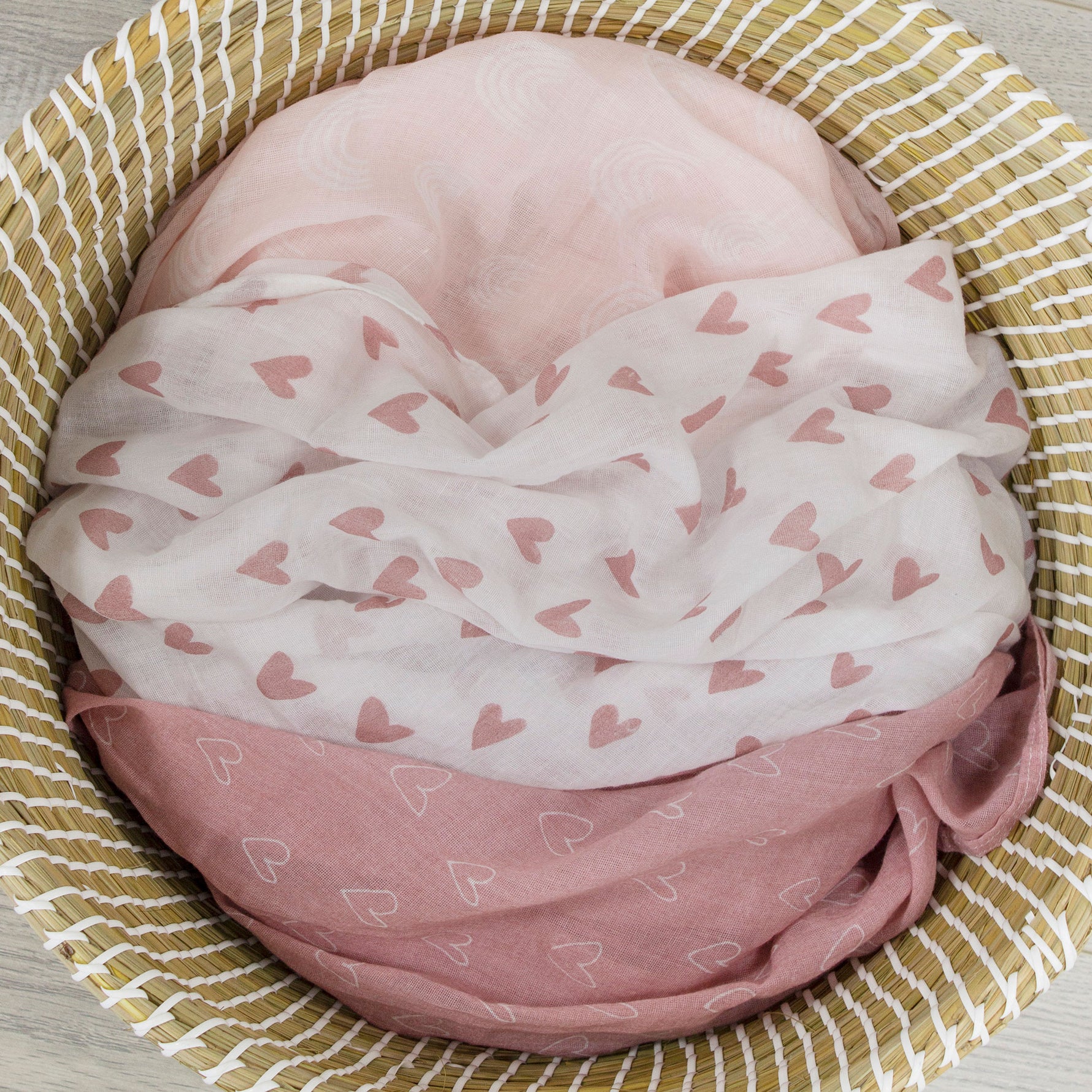Nordic 3pk Muslin Wraps Dusty Berry/Rose - Bubba Blue Australia