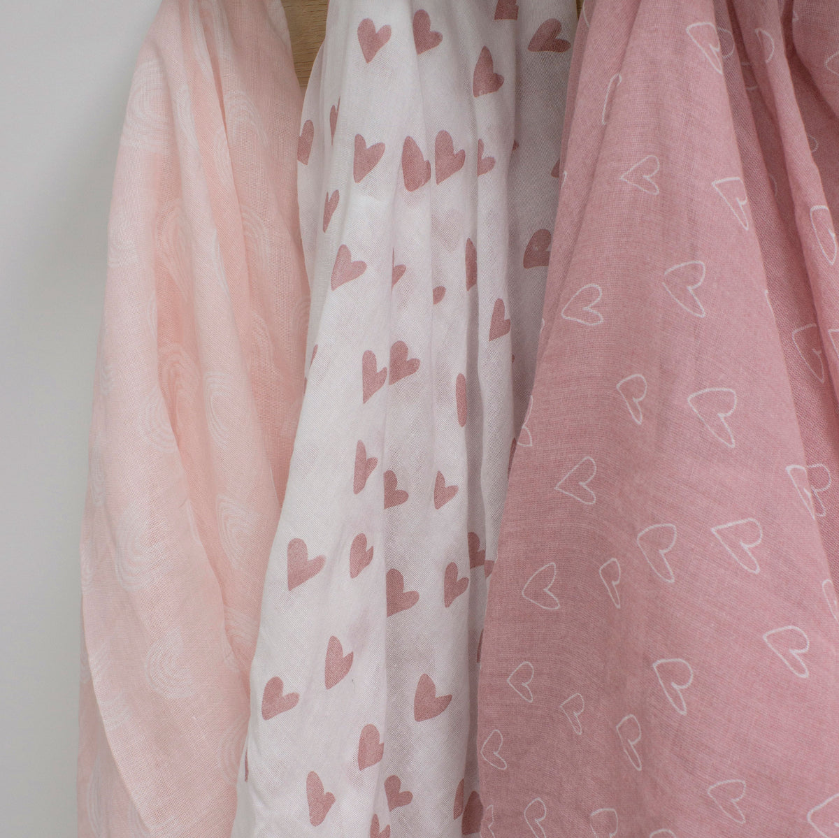 Nordic 3pk Muslin Wraps Dusty Berry/Rose - Bubba Blue Australia