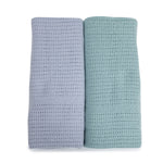 Nordic 2pk Cellular Blanket Dusty Sky/Mint - Bubba Blue Australia